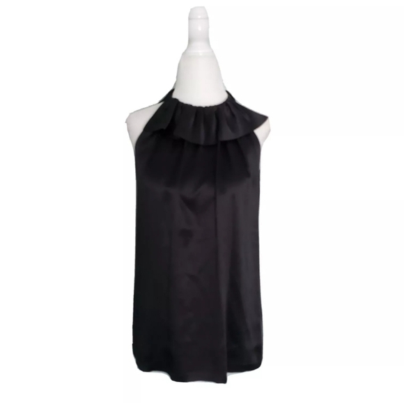 NEW Cynthia Steffe Black Ruffled Silk Top - Picture 1 of 4